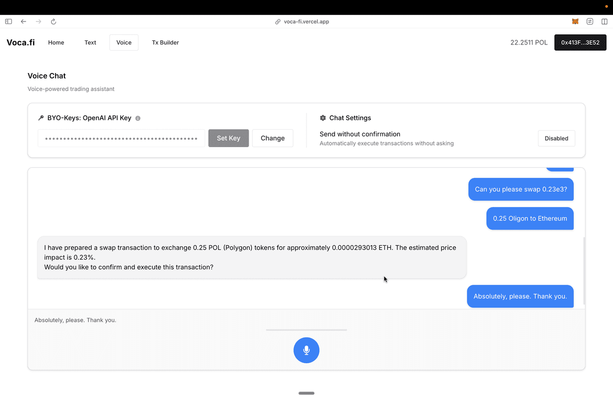 Voca.fi interface screenshot